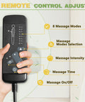 Remote control for massage recliner chair, 8 massage modes, intensity, and time settings for full back and leg relaxation.