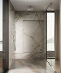 Bathroom with Honesty 10-Inch Square Rain Shower Head With Full Coverage Drenching Spray, 1.75 GPM Flow, Polished Chrome