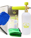 Beast Mode Heavy Duty Foam Cannon Snow Foam Lance With Quick Release Adjustable Nozzle For Car Wash Up To 3400 Psi 1 Liter Bottle Includes Wash Mitts And Towel Built From Durable ABS And Brass For Thick Rich Foam And Long Lasting Clean