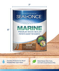 Marine Penetrating Wood Sealer And Waterproofer With Stain For High Moisture Areas Water Based Ultra Low VOC Formula 1 Gallon