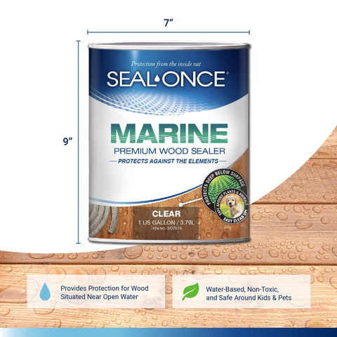 Marine Penetrating Wood Sealer And Waterproofer With Stain For High Moisture Areas Water Based Ultra Low VOC Formula 1 Gallon