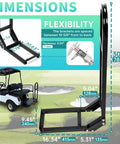 Universal Golf Cart Rear Seat Grab Bar And Safety Rail Handle dimensions and flexibility guide for installation