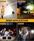 Security Lights Led Flood Light 2X100W 5000K Led Work Light with 100In, indoor and outdoor applications in various settings.