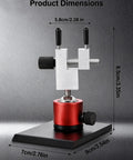 Ultra Precision Mold Steel Hobby Vise With 360 Degree Base Six Clamp Rods And 2.28 Inch Opening Width Handheld DIY Vise For Models Jewelry And Crafts Great For Micro Scale Work And Jewelers Hobby Projects showcasing product dimensions.
