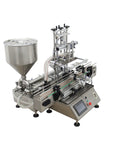 Heavy Duty Double Head Automatic Paste Filler Smooth Operator Sauce And Syrup Filling System With Conveyor Belt 100 To 1000 Ml Capacity, stainless steel design.