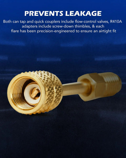 AC Freon Recharge Kit For Home Or Car brass leakproof coupler with threaded connector for R410A AC charging
