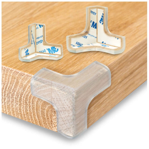 Clear Corner Protectors For Furniture 12 Pack With T Shape Edge Guards Baby Proof Cushions Silicone 30 Mm on wooden table corner