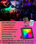 Beast Outdoor RGB LED Flood Light With Music And Mic Sync App Control IP66 Waterproof featured in a vibrant party setting