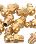Close-up of copper nozzle caps from 9 Piece Grease Fitting Kit With Copper Nozzle Caps For Cars And Trailers, Straight And Angled Nipples