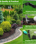 50Ft By 2In Landscape Edging Border Kit With 90 Pieces Garden Staples No Dig Border Edging System Includes Hammer And Gloves For Flower Beds And Lawn Edging displayed with garden setting and tools