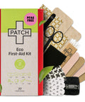 Patch Eco First-Aid Kit in a red tin with large and small hypoallergenic bandages, 77 pieces.