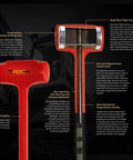 Dead Blow Sledge Hammer 30 Inch 10.5 Lb Heavy Duty Polyurethane Head With Steel Shot Fill Reinforced Steel Handle diagram