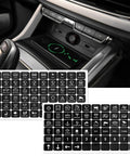120 Piece Car Switch Panel Sticker Kit With Durable PVC Decals for auto console buttons, dashboard controls on display with switches.