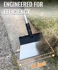 Heavy Duty Garden Flat Shovel With 60 Inch Adjustable Long Handle scraping grass from sidewalk edge