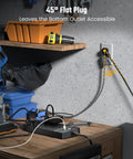 Beefed Up Heavy Duty Power Strip With 13 Widely Spaced Outlets, 2 USB A And 2 USB C PD 20W Fast Charge, 5000 Joules Surge Protector, 14 Gauge 3C Industrial Grade Extension Cord For Workbench And Home Office Black shown in use on a workbench.