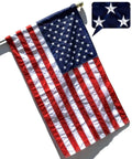 2.5 By 4 Foot All American Flag With Pole Sleeve And Leather Tab Embroidered Stars Sewn Stripes Outdoor SolarMax Nylon Durable 200 Denier Made In America Outdoor Rated