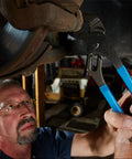 Person using Two Piece Tongue And Groove Pliers Set 9.5 Inch And 12 Inch Slip Joint High Carbon Steel with laser heat treated teeth
