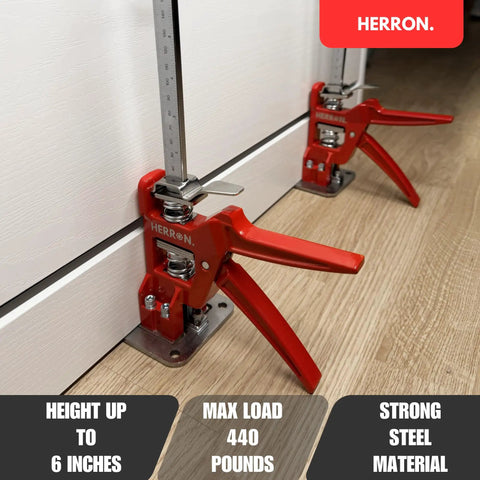 Herron 2 Pack Labor Saving Arm Jacks, Heavy Duty Cabinet Lifters For Easy Moving And Lifting Up To 440 Pounds with steel construction.