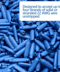 Blue Gel Filled Wet B Type Wire Connectors For Low Voltage Splice Waterproof Outdoor Crimp Beads Great For Alarm And Telephone Wiring Silicone Insulated With Moisture Barrier 1000 Pcs