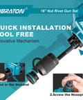 16 Inch Rivet Nut Tool Set With Hand Rivet Nut Gun mechanism and mandrel installation steps