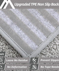 Non Slip Stair Treads For Indoor Wood Steps 28x9 Inch Edging Rugs 4 Pack Grey TPE Backing Detail