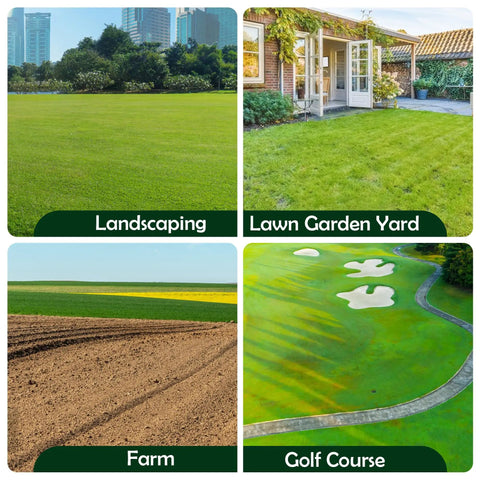 Landscape view of potential uses for 30x10 Inch Lawn Leveling Rake With Aluminum Rollers And Stainless Steel Build Dual Roller Yard Leveler