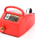 Straight Up Slick Pneumatic Vacuum Pump For Auto Air Conditioning Service Heavy Duty Design with warning label and handle.