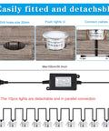 Installation diagram for Recessed LED Deck Light Kit With Remote 10 Pack Dimmable Outdoor Lights IP67 Waterproof 12V
