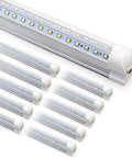 10 Pack 8 Foot LED Shop Light Fixture With 90W T8 Integrated LED, 6500K Bright White, 12000LM Beefy Brightness, V Shape Linkable