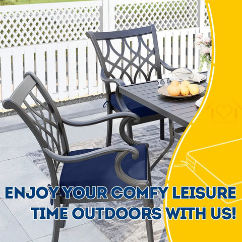 Outdoor Chair Seat Cushions Set Of 2 Waterproof And Fade Resistant 20 By 20 By 3 Inches Navy Blue on patio furniture