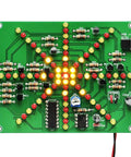 Top view of LED Flowing Light Soldering Practice Board PCB DIY Kit EK1874 with Exploding Water Lamp Effect, showing components.