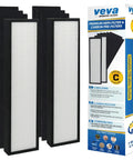 HEPA Air Filter Replacement Set With 6 Carbon Pre Filters For GermGuardian Purifiers next to packaging box