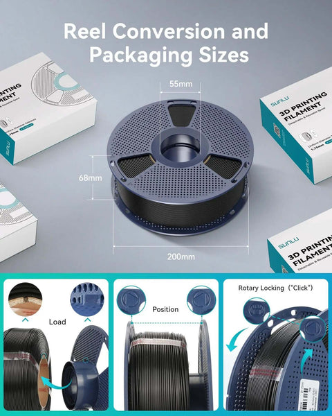 PETG Filament 1.75mm 1Kg Gray For 3D Printing, Low Stringing, Excellent Layer Adhesion, durable 3D printing spool dimensions and packaging