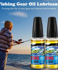 2 Oz Fishing Reel Oil Lubricant Set for Freshwater and Saltwater Reels, fisherman casting line, two 1 oz bottles
