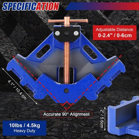Cast Iron Welding Angle Clamp With 90 Degree Right Angle Design Built Tough Heavy Duty Two Axis Corner Clamp Self Centering