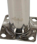 Heavy Duty Stainless Steel Pipe Safety Bollard Tough As Nails Wall 36 Inch X 4-1/2 Inch Polished Silver base plate and pipe detail.