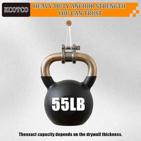 Heavy Duty Self Drilling Drywall Anchors And Screws Kit holding 55lb weight
