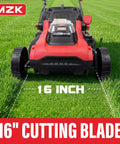 40V 16-Inch Brushless Cordless Walk-Behind Lawn Mower With 2-In-1 Mulching And Side Discharge cutting grass