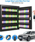 100 Key Lock Box With Anti Theft Safe Cabinet Beefy Steel Build Key Tags Wall Mount Key Organizer open with colorful key tags
