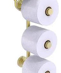 Waverly Place 3 Roll Glass Shelf Toilet Paper Holder In Satin Brass With Concealed Mounting Hardware Solid Brass Build Wall Mounted
