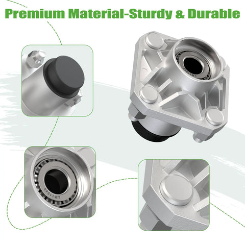 Front Wheel Hub Assembly Kit For Club Car DS Golf Cart 1974-2003, 2 Pack, close-up of aluminum hub with LM11949 bearing.