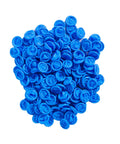 Pile of blue antistatic powder free nitrile finger cots for ESD safe handling, 3 mil thick, ISO 5 cleanroom, pack of 2880