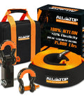 Nylon Recovery Kit With Hitch Receiver And Shackles For Off Road Recovery, 3 Inch By 20 Foot Snatch Strap 35000 Lb Break Strength