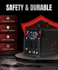 Beast 3 In 1 MIG Welder With Lift TIG And Spot, Flux Core And MMA, 150A Output, 120V Portable IGBT Inverter, front view displayed