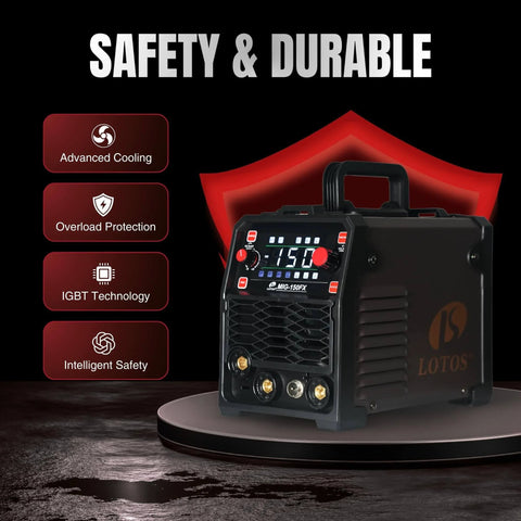 Beast 3 In 1 MIG Welder With Lift TIG And Spot, Flux Core And MMA, 150A Output, 120V Portable IGBT Inverter, front view displayed
