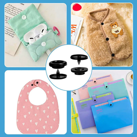 Live Snaps Buttons For Fabric 120 Sets Black T5 Resin Snap Fasteners 1/2 Inch For Clothing Diapers And Craft Projects Eco Friendly Durable Resin Snaps With Sturdy Storage Box used on crafts.