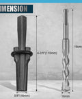 Heavy Duty Rock Splitting Wedges With Rotary Hammer Drill Bit Tough As Nails Steel Build For Concrete Breaking And Demolition Jobs dimensions showing sizes.