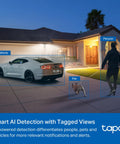 2K QHD Outdoor Floodlight Security Camera With Dimmable 2800 Lumen Floodlight monitoring a driveway