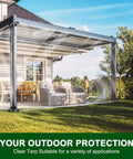 Built Tough 3 By 6 Foot Heavy Duty Clear Vinyl Tarp With Reinforced Grommets 14 Mil waterproof PVC shield for patio protection.