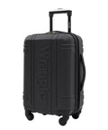 20 Inch Astral Hardside Carry On Luggage With Built In 3 In 1 Cup Holder, Phone Holder And USB Port, Black, with extended handle